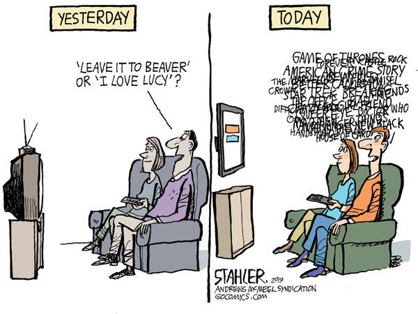 Cartoon: TV then and now